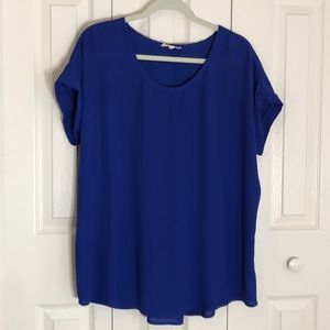 Pleione royal blue sheer top Sz XL